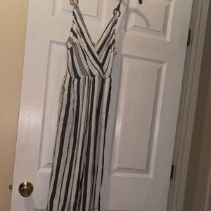 American Eagle Outfitters Blue and ivory Striped pants romper